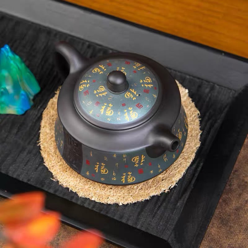 Yixing raw ore purple mud stone ladle Baifu teapot