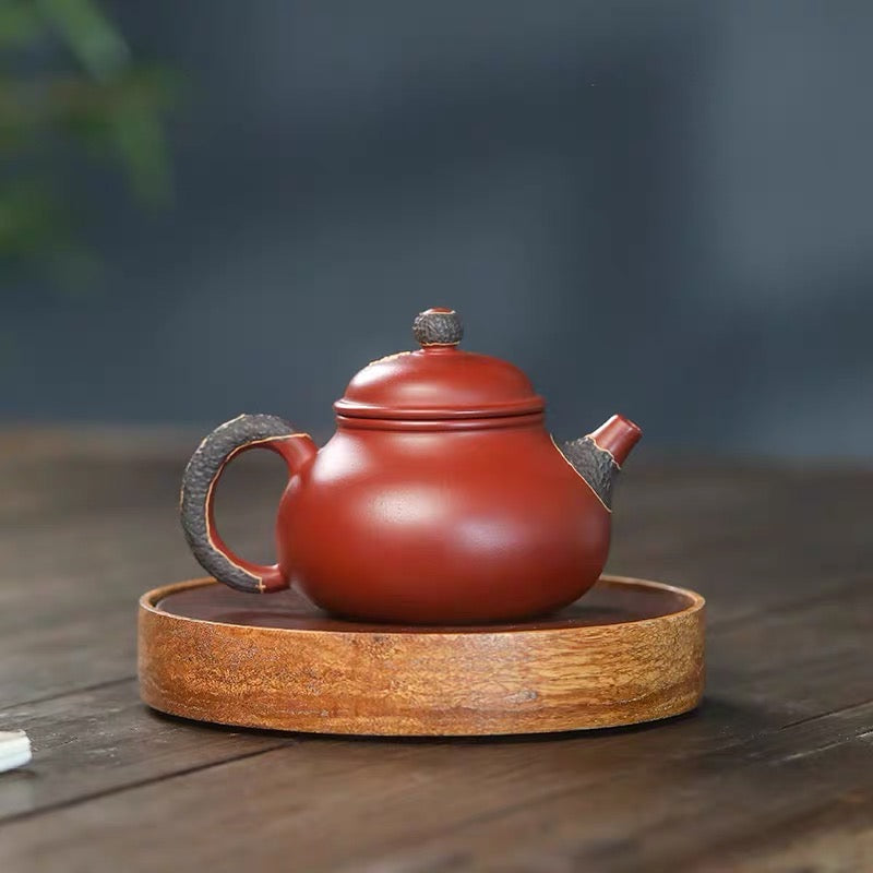Yixing Zisha Pot Handmade Raw Ore Zhu Ni Dahongpao Mud Painted Plum Pile Capacity Pot