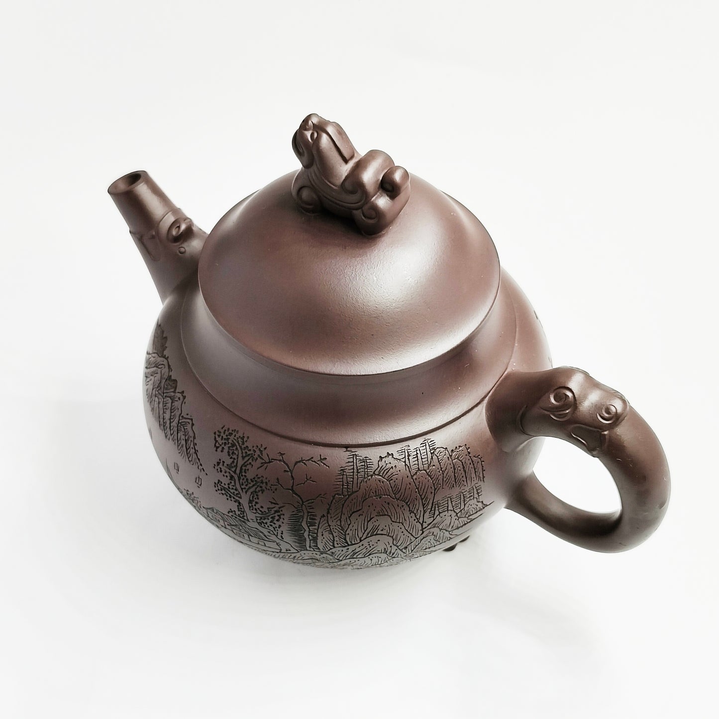 Auspicious Beast Landscape Tripod Teapot