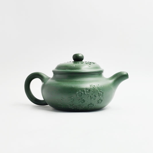 Cyan-Glaze Winter Plum Teapot