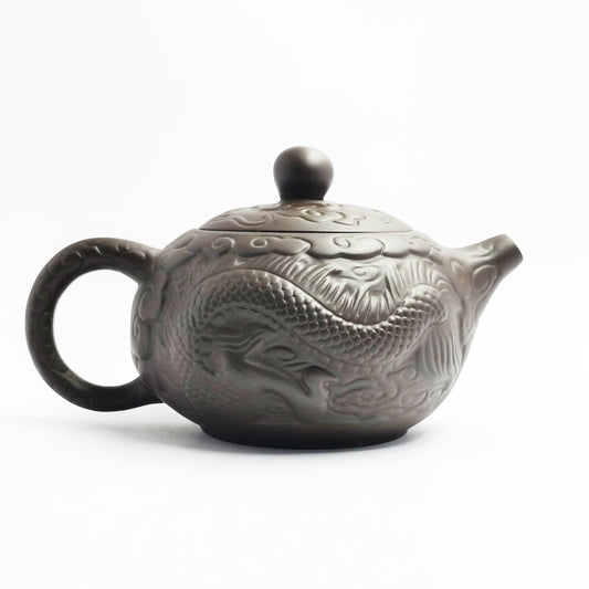Black Sand with Dragon Motif Xishi Teapot