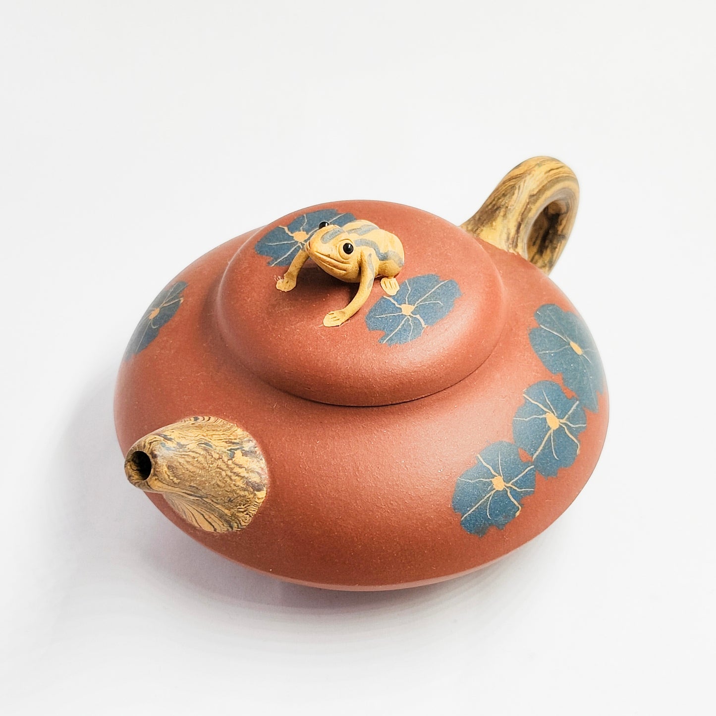 Vermilion Clay Marbled Frog Fun Lotus Rhyme Teapot