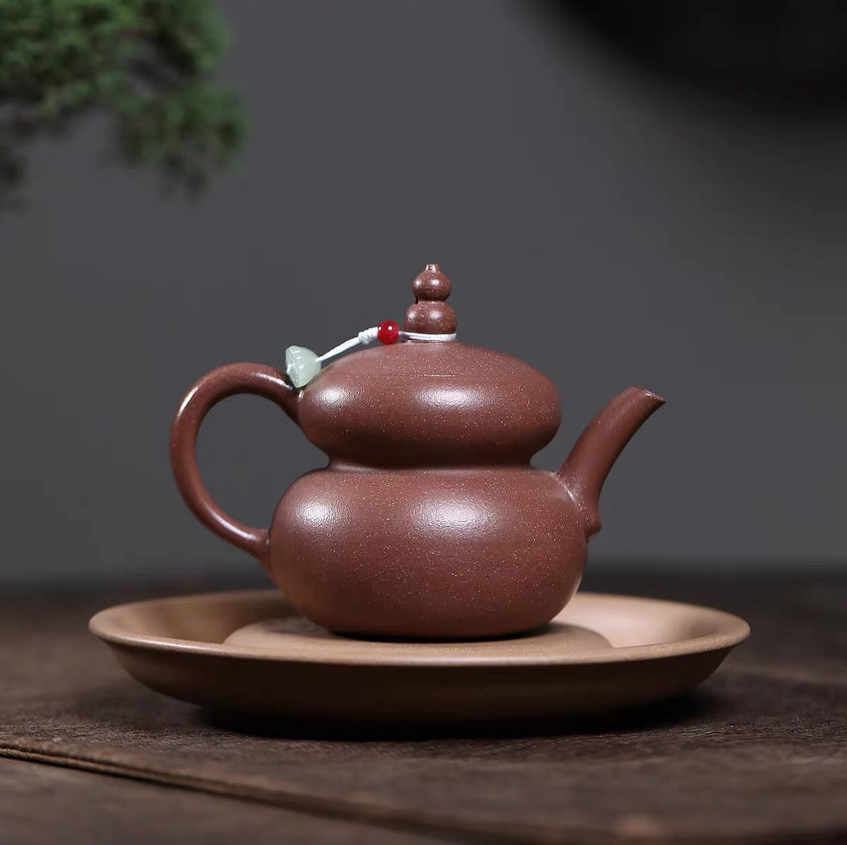 Yixing Zisha Pot Master Hand-made the old section of the original mine, Nifulu double-full teapot, and covered the gourd.