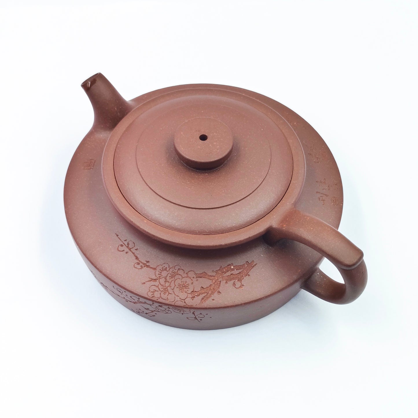 Plum-Branch Flat-Belly Teapot