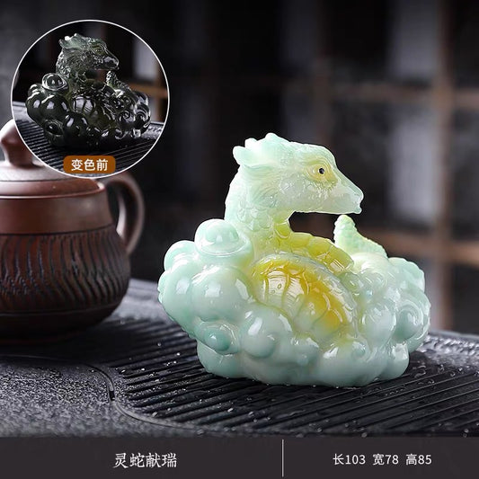 Zodiac snake color-changing tea pet ornaments