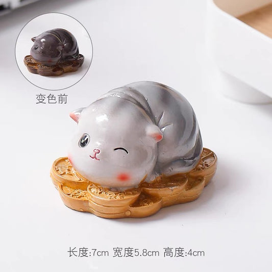 Lucky cats change color and cute pets change color with hot water