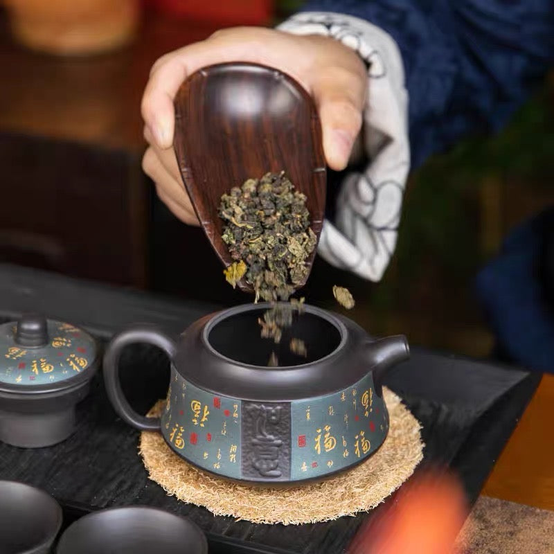 Yixing raw ore purple mud stone ladle Baifu teapot