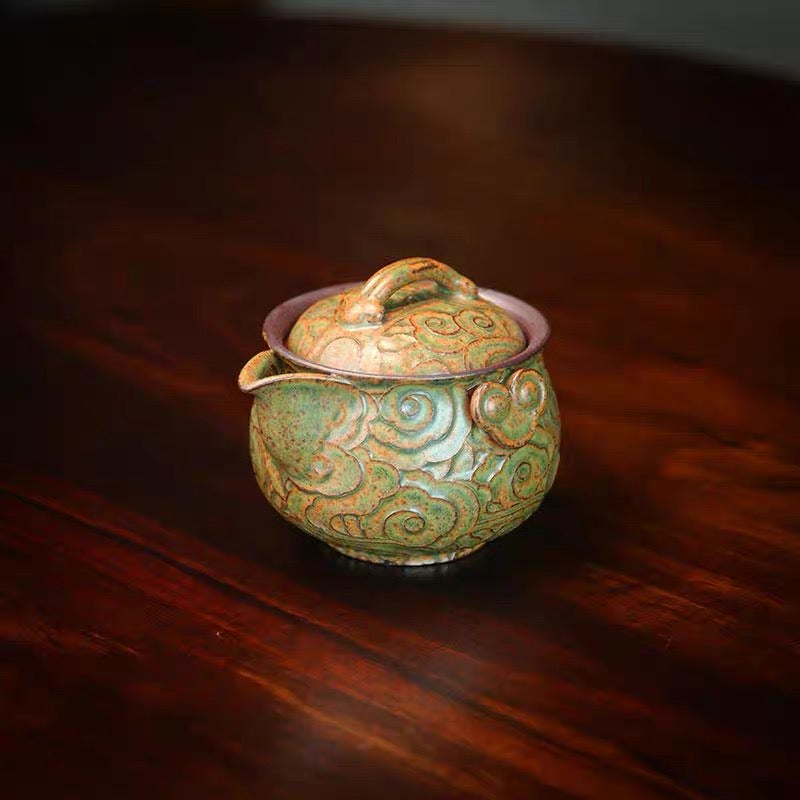 Yixing Zisha finger food pot green Xiangyun Ruyibao bottle cap bowl
