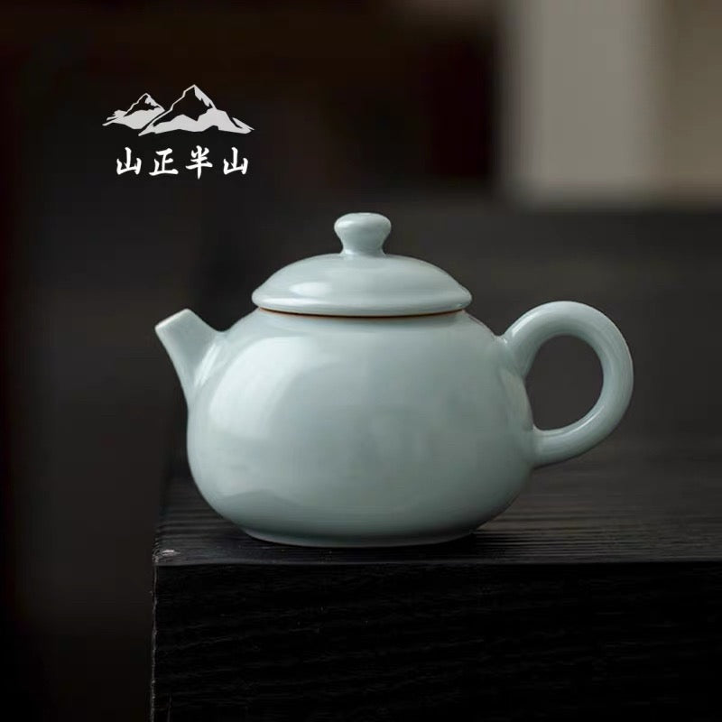 Hand-made Lan Qing coagulate fat ceramic sketch pot imperial concubine pot