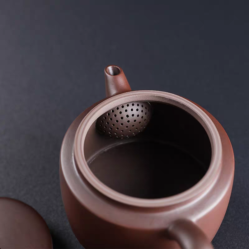 Han Tile Teapot Single Teapot Purple Clay Handmade Small Teapot Chinese Style Home