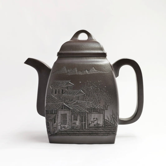 Ebony Rhyme Nostalgia Square Zun Teapot