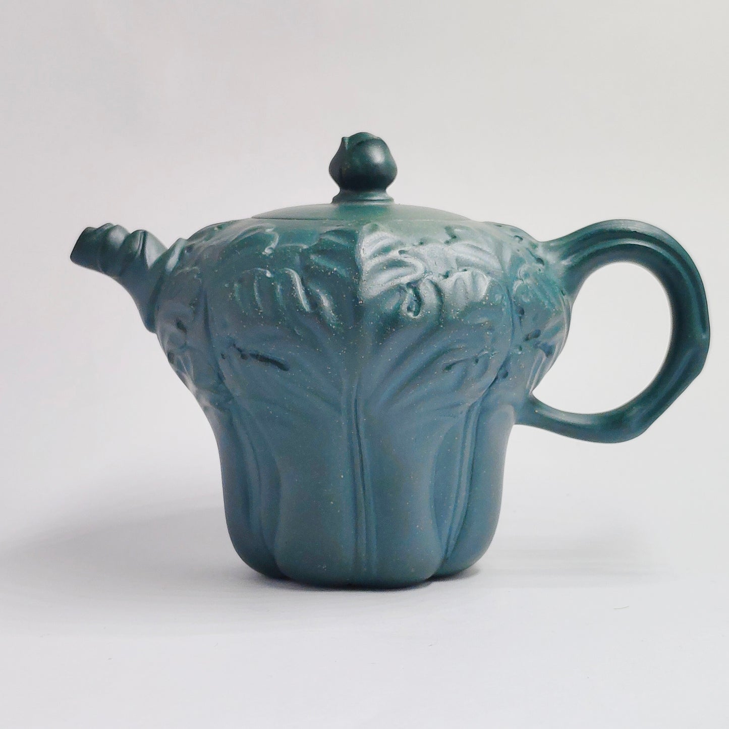 Green Clay Cabbage Floral Rhombus Teapot