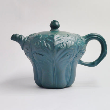 Green Clay Cabbage Floral Rhombus Teapot