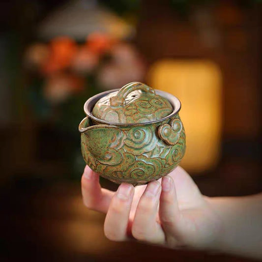 Yixing Zisha finger food pot green Xiangyun Ruyibao bottle cap bowl