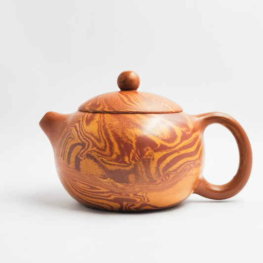 Xishi Teapot with Marbled Clay and Flowing Cloud Veins
