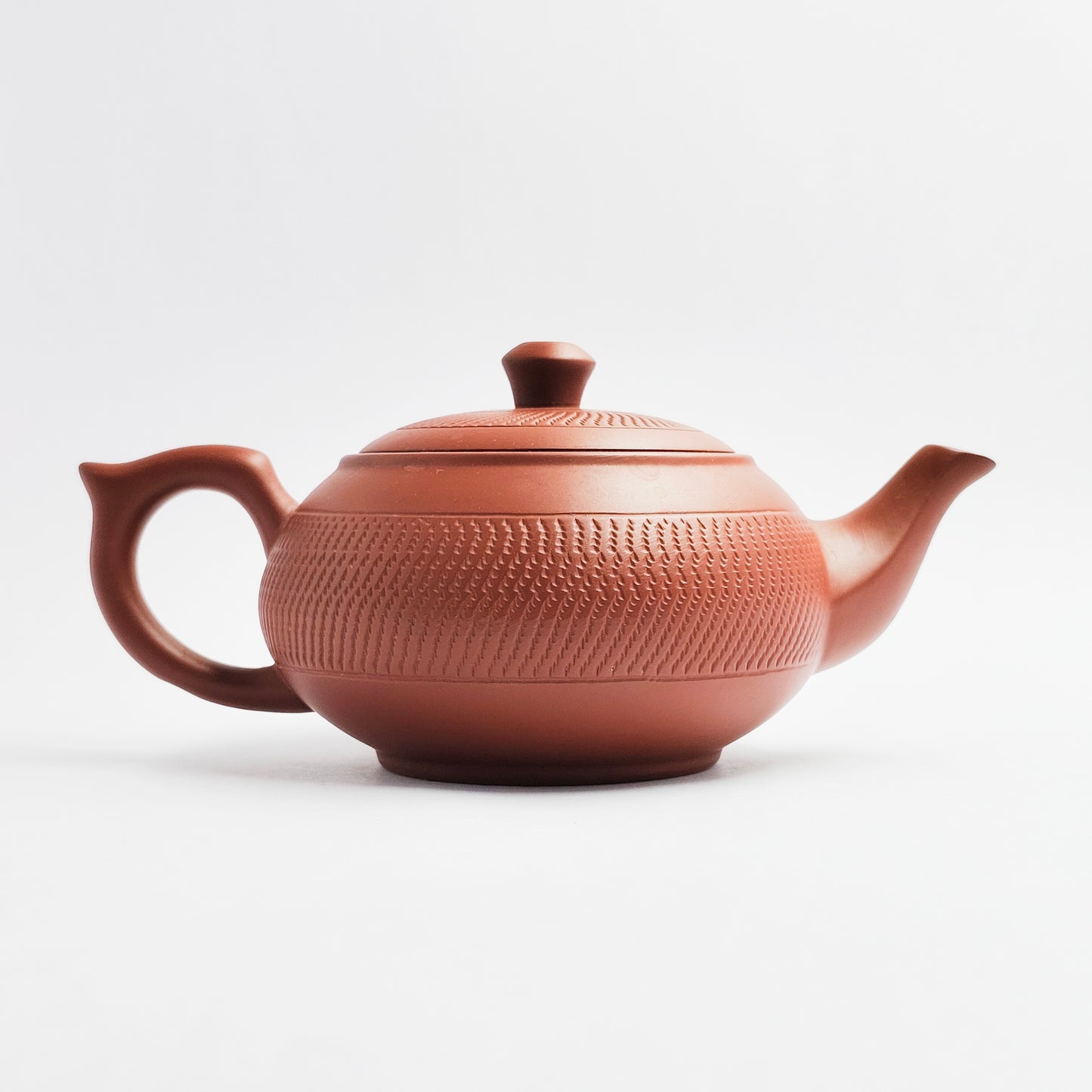 Zhuni Clay Teapot with Brocade Pattern Flat Belly Style