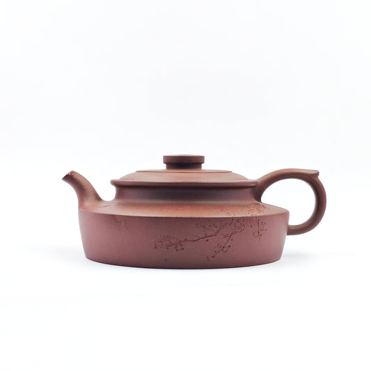 Plum-Branch Flat-Belly Teapot