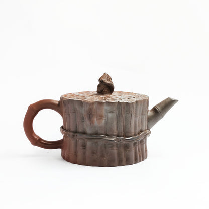 Bamboo Stump Squirrel Teapot