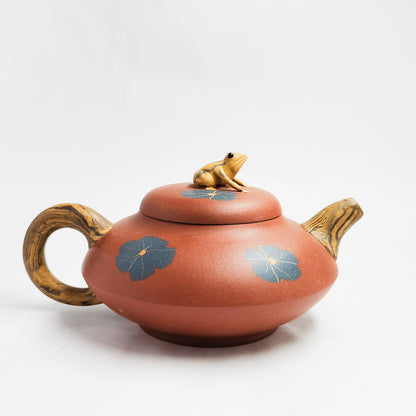 Vermilion Clay Marbled Frog Fun Lotus Rhyme Teapot