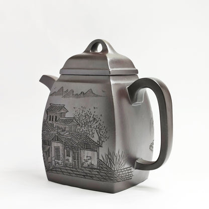 Ebony Rhyme Nostalgia Square Zun Teapot