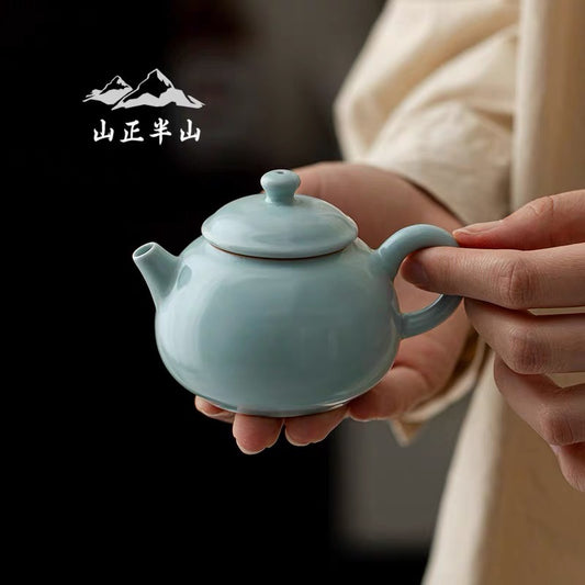 Hand-made Lan Qing coagulate fat ceramic sketch pot imperial concubine pot