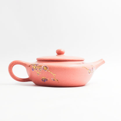 Color-Changing Pink Flat Teapot Morning Glow