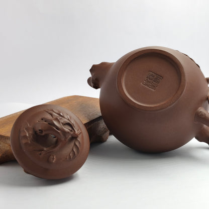 Master Yin Jiaji handmade Roshi mud peach primula teapot