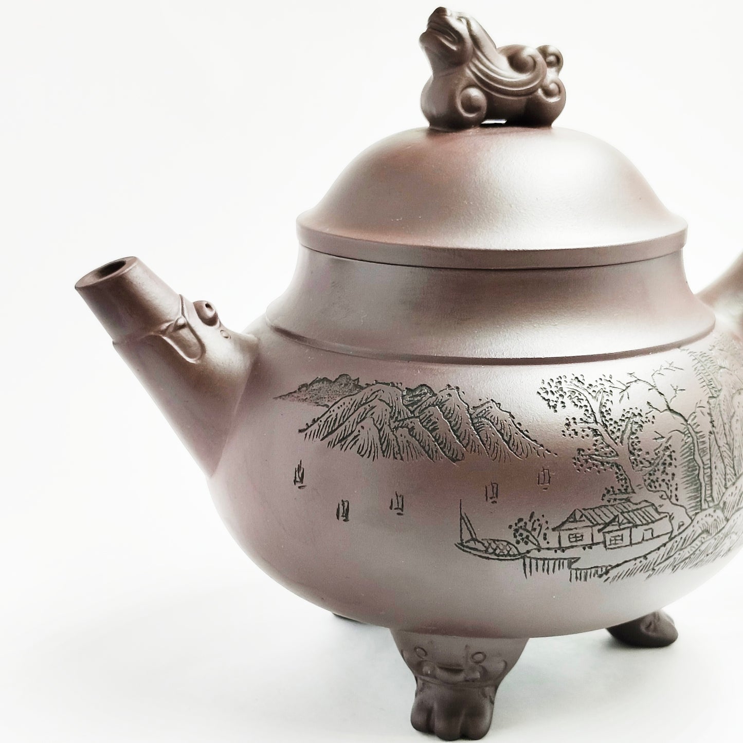 Auspicious Beast Landscape Tripod Teapot