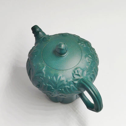 Green Clay Cabbage Floral Rhombus Teapot
