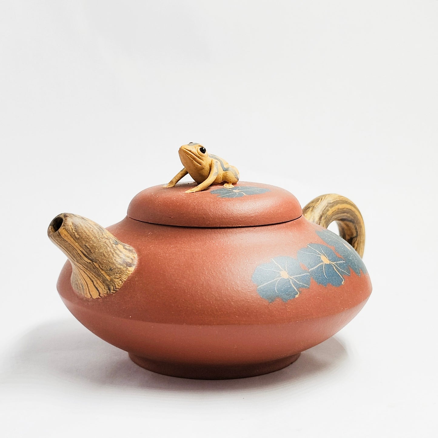 Vermilion Clay Marbled Frog Fun Lotus Rhyme Teapot