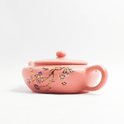 Color-Changing Pink Flat Teapot Morning Glow