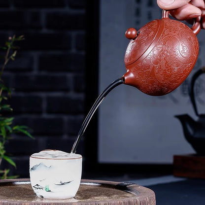 Yixing red porcelain raw mine Dahongpao hand-carved Longfeng Chengxiang Xishihu