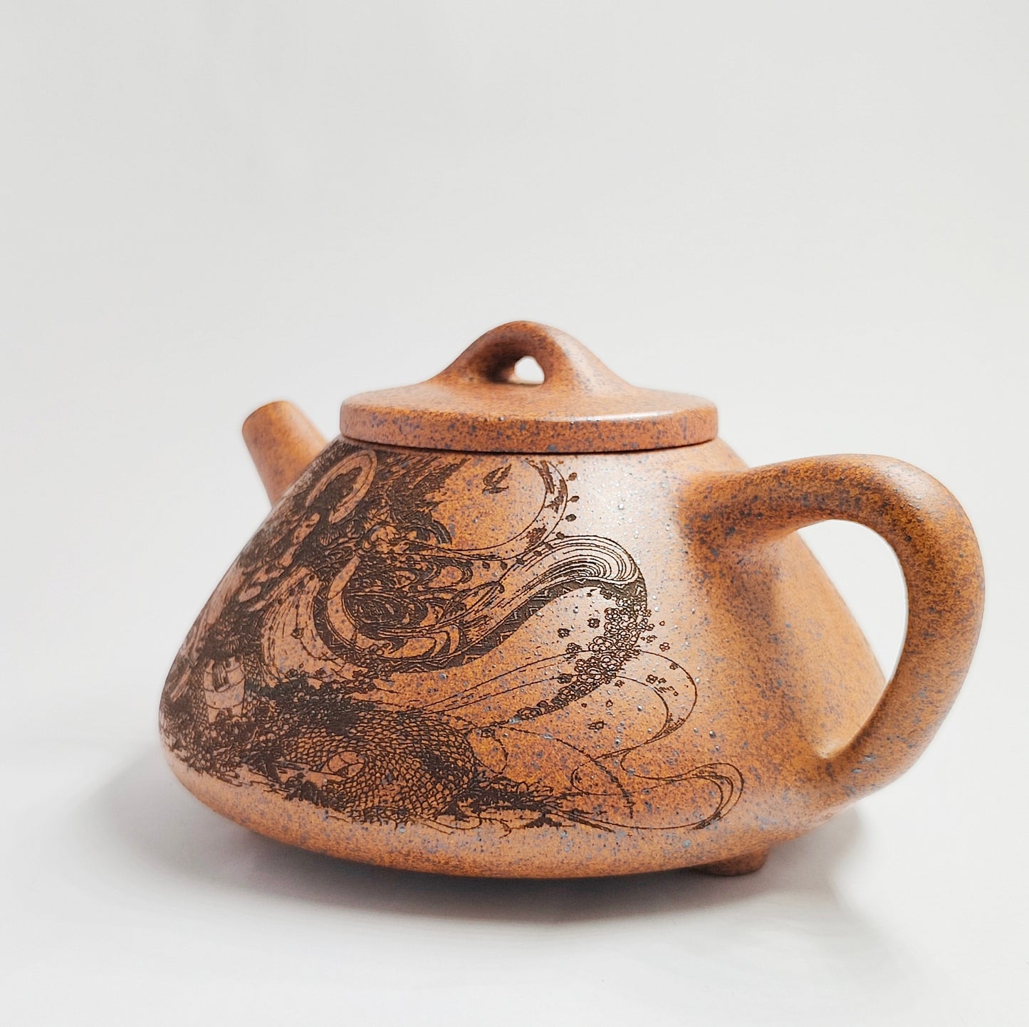 Duan Ni Teapot with Auspicious Dragon and Guanyin