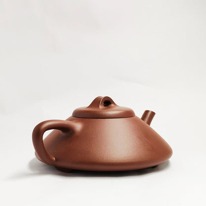 Purple Clay Plain-Rhyme Flat Shipiao Teapot