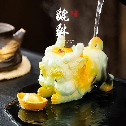 Gold ingot color-changing tea pet ornaments