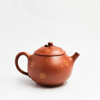 Cinnabar Star Flower Teapot