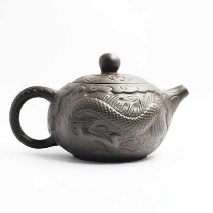 Black Sand with Dragon Motif Xishi Teapot