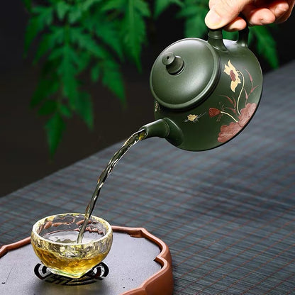 He Xiang Yu Li Zisha Pot Handmade Yixing Raw Ore Green Mud Bamboo Festival