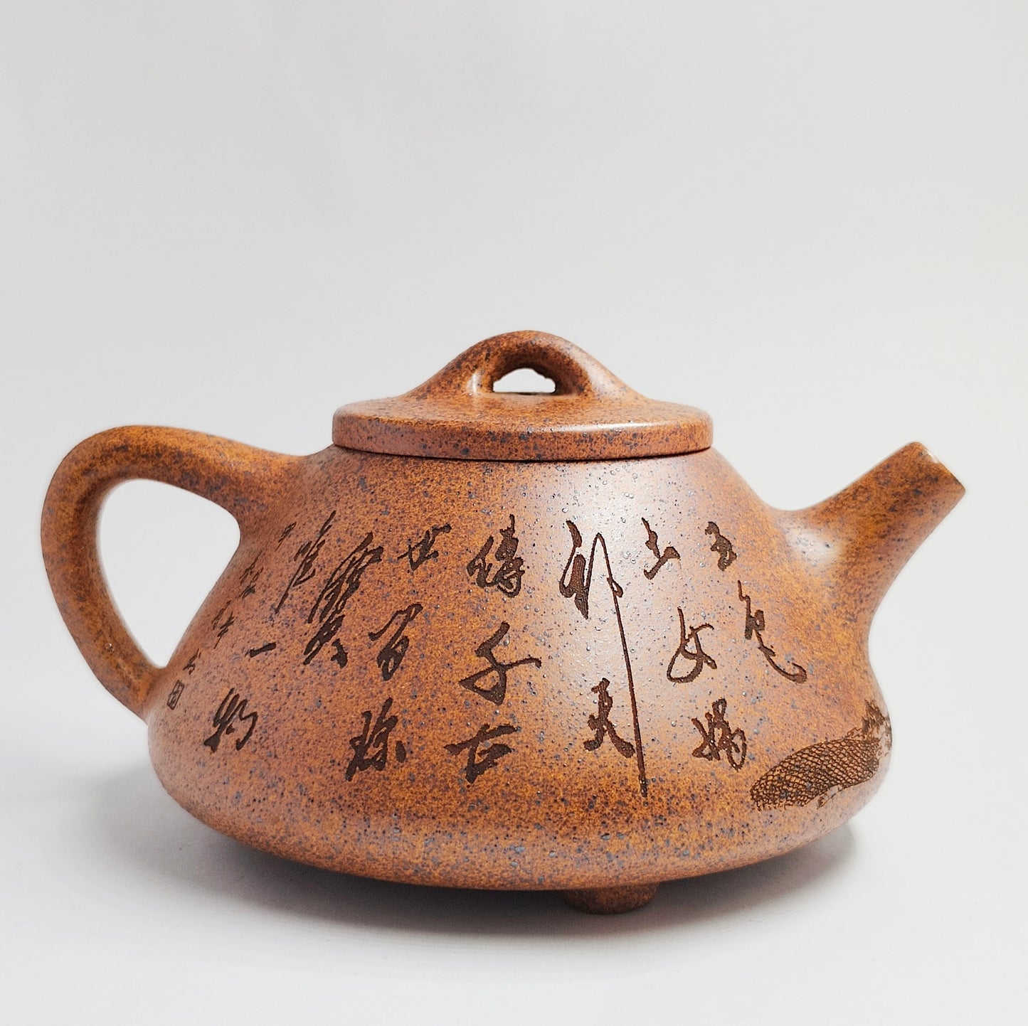 Duan Ni Teapot with Auspicious Dragon and Guanyin