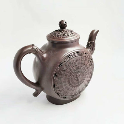 Hundred Blessing Dragon Rhyme Purple Clay Teapot