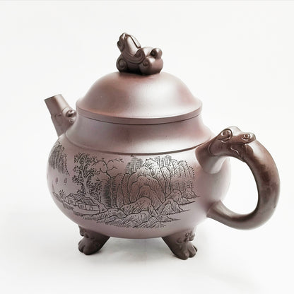 Auspicious Beast Landscape Tripod Teapot