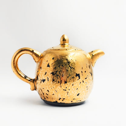 Dragon Egg Teapot with Golden Scaled Texture