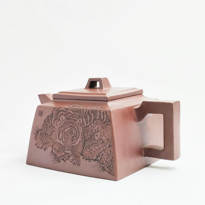 Majestic Tiger Square Zun Teapot