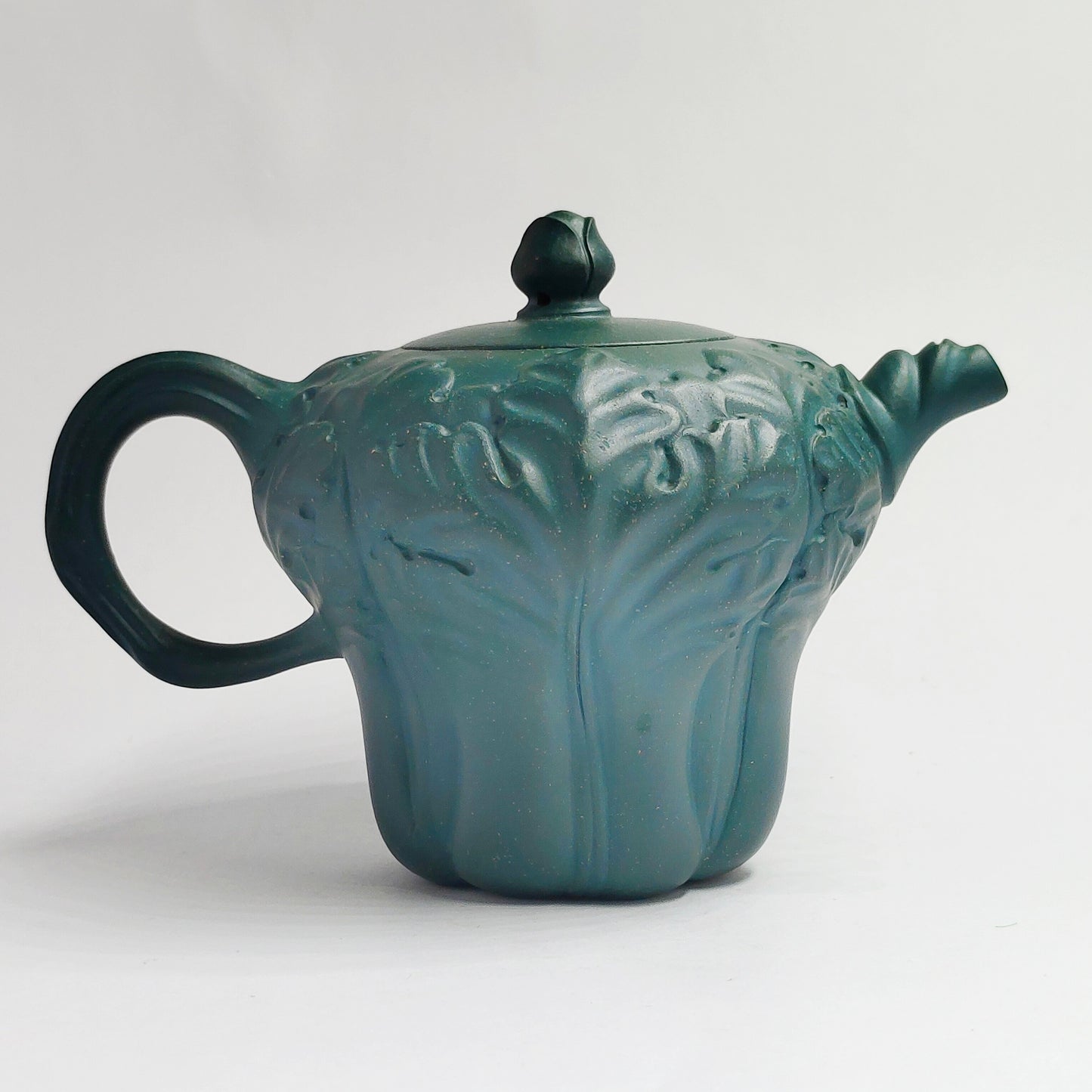 Green Clay Cabbage Floral Rhombus Teapot