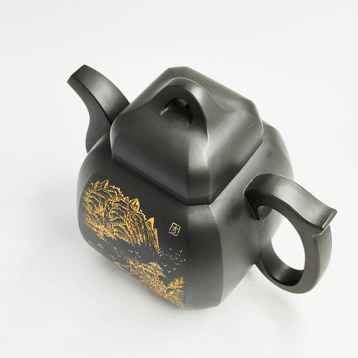 Black Gold Landscape Shui Ling Yun Teapot