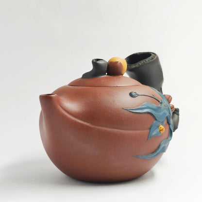 Zhuni Peach Auspicious Leaf Teapot