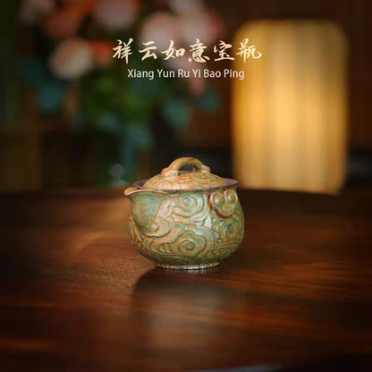Yixing Zisha finger food pot green Xiangyun Ruyibao bottle cap bowl