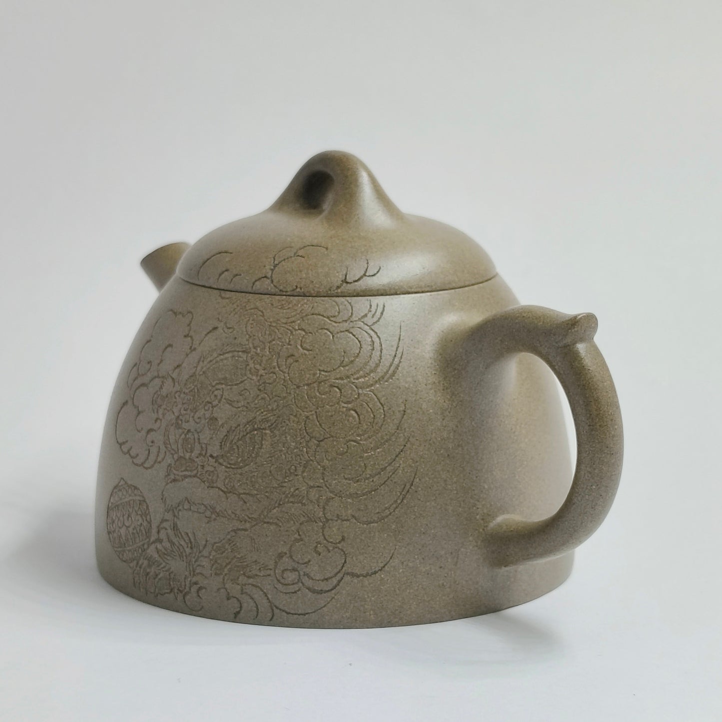 Qingduan Lion Playing with Ball Tall Shipiao Teapot
