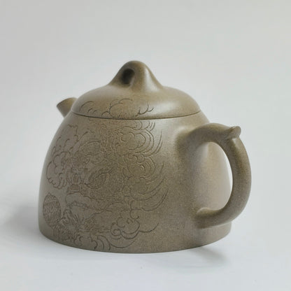 Qingduan Lion Playing with Ball Tall Shipiao Teapot