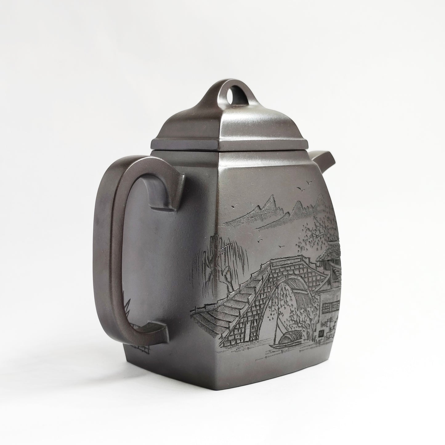 Ebony Rhyme Nostalgia Square Zun Teapot